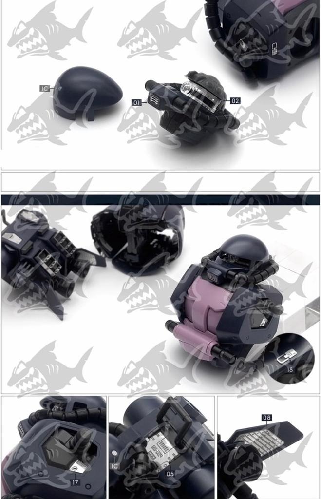 Stainless Steel Parts for and MGSD Modifications Shin Zaku Black Zaku High-Quality Detail-Up HG, RG, MG, PG, MGEX, (for MS-06R-1/1A/R-2 Matsunaga's