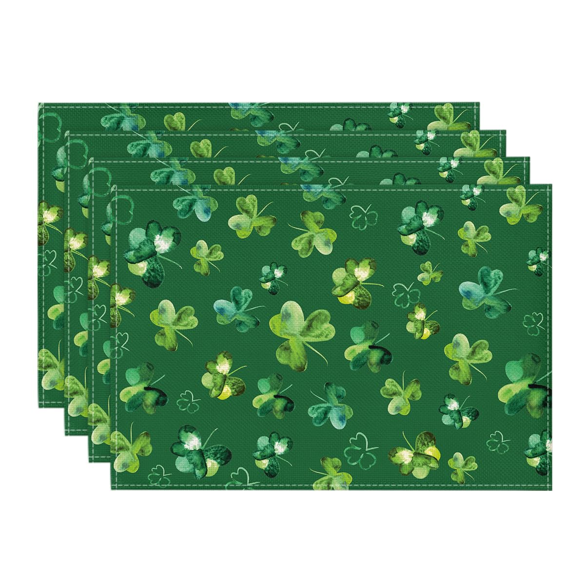 

Lucky Shamrock St. Patrick s Day Placemats Set of 6, 12x18 Inch Seasonal Spring Table Mats for Party Kitchen Dining Decoration 12 x 18 , Rectangular 4 Pcs