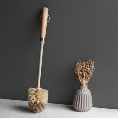 Wood Handle Brown Toilet Brush