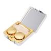 Portable Marble Surface Mirror Square Soaking Contact Lens Case Golden