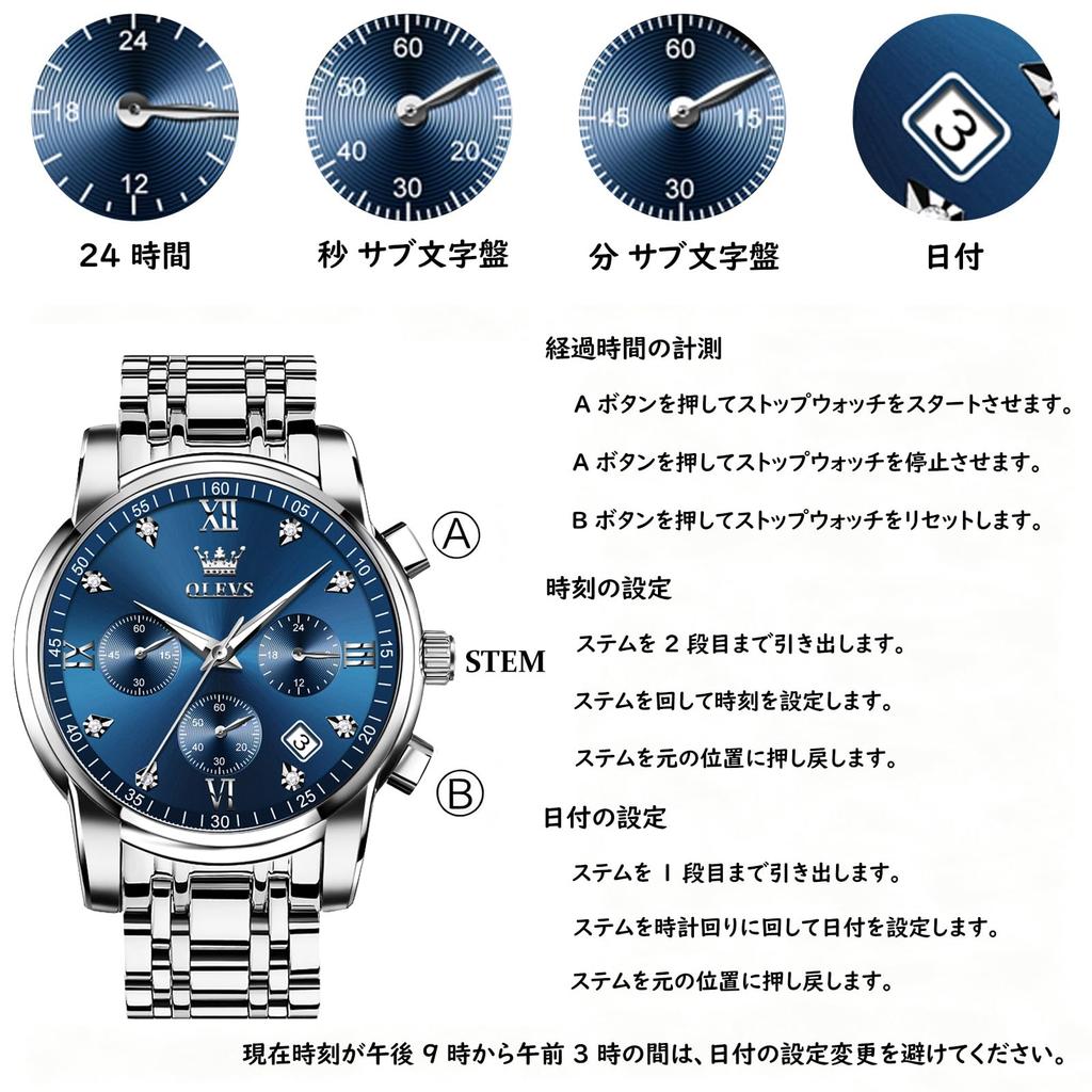 Men's Fashion Quartz Analog Wristwatch, Waterproof, Business Watch, Metal Band, Blue, Stylish Gift