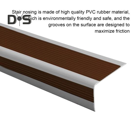 Protecție Antiderapantă pentru Marginea Treptei de 100CM, Profil L, Treaptă Scară, Autoadeziv, Protector Margine Scară, Impermeabil, Interior Exterior, Profil pentru Marginea Treptei