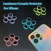 Luminous Ceramic Camera Protector Film For iPhone 16 15 14 13 12 11 Pro Max Plus Mini Lens Ring Tempered Glass Glowing Cap