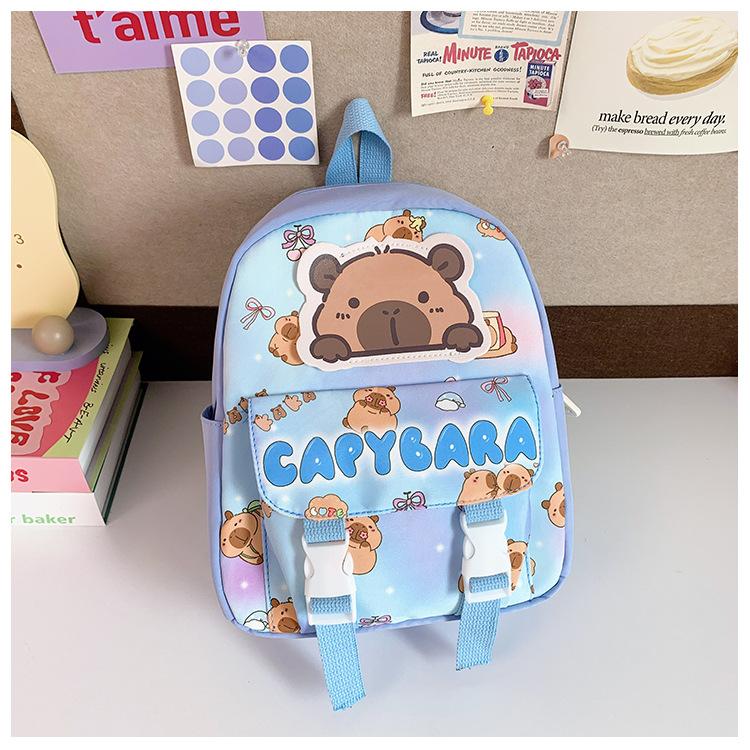 Mengqu Kapibara Boys And Girls Backpack Cute Printed Large Capacity Elementary School Bag Children'S Backpack