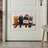 Cartoon Christmas Cat Wall Stickers, Christmas Room Decoration Wall Stickers