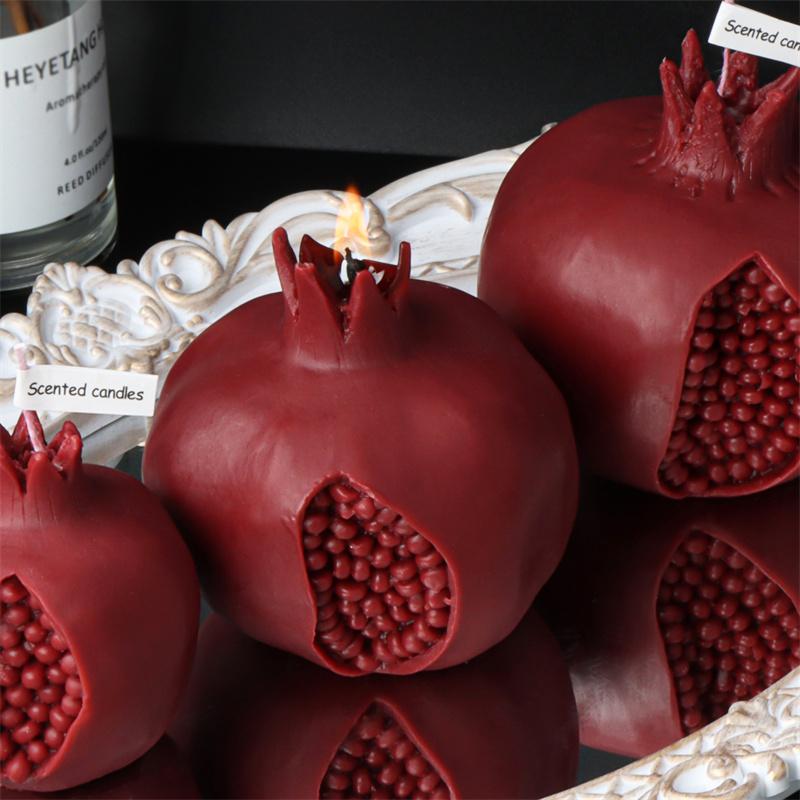 3D Grote Rode Granaatappel Kaarsvorm Siliconen Ananas Ananas Zeep Was Maken Emulatie Guave Fruit Mango Epoxy Hars Huisdecoratie