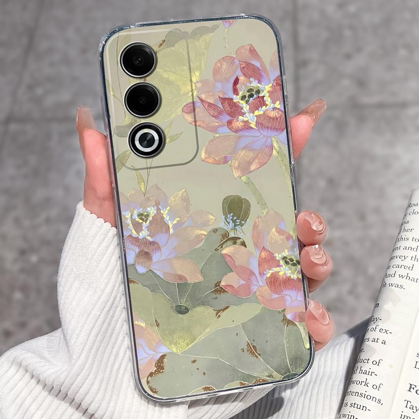 Für Oppo A3 A5 A1 Pro A3x AX5 AX5s A7 A8 Ace2 Luxuriöse Stoßfeste Handyhülle Niedliche Blumenmuster Transparenter TPU Schutz Rückseite Für Oppo Hülle