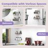 Corner Shower Caddy, Suction Cup Shower Shelf, No-Drilling Removable Shower Organizer, Wall Mounted Rack Storage for Bathroom, Large&Small Shower