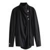 Dark Style Ruffle Neck Long Sleeve Casual Shirt