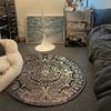 Retro Aztec Sun Calendar Round Rug Mayan Culture 3D Print Non-slip Floor Mat for Living Room Bedroom Mystical Home Decor Carpet