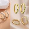 ZAKOL 3 Pairs Simple Fashion Imitation Zircon Zirconia Hoop Earrings for Women Girls Minimalist Huggie Circle Earring Zircon