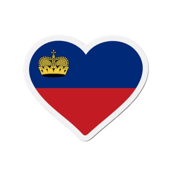 Aimant Coeur Drapeau Liechtenstein - Multicolore - 7 Cm - 50 Pièces - Résine Synthétique - Mixte