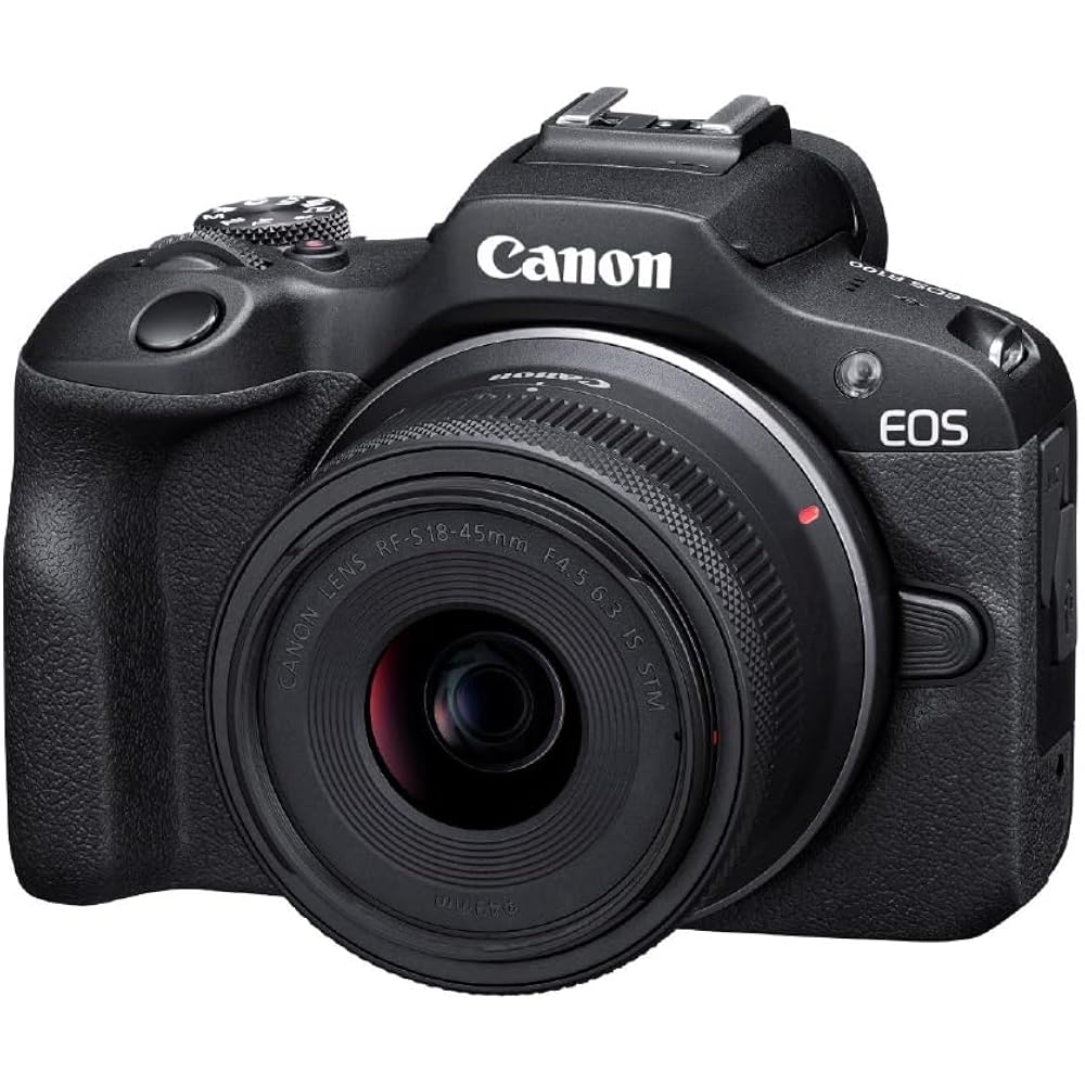 Canon Mirrorless SLR EOS R100 Standard Zoom Lens Kit (RF-S18-45) Black/APS-C/Approx. 356g EOSR100...