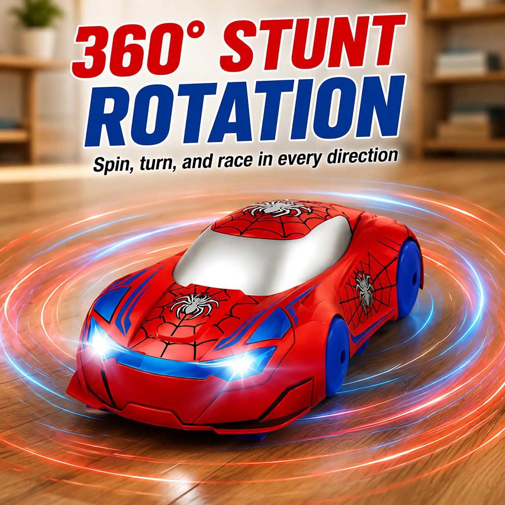 Anti Gravity Wall Climbing Car Remote Control Stunt Race Car 360 ° Rotation LED Light USB Rechargeable Indoor Toy Kids Gift