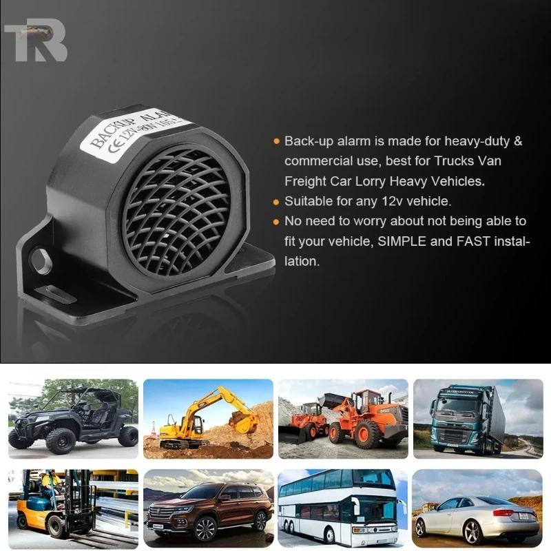 12V/48V Truck Back-up Alarm 105dB Car Reverse Horn BIBI Buzzer Warning Alarm Siren Waterproof Industrial Heavy-Duty Backup