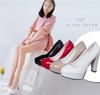 Fashion 2025Women Pumps Shoes Women PU Leather Shallow Slip-On Round Toe High Heels Wedding Party  Shoes Mujer