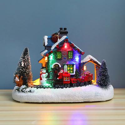 Weihnachtsdekorationen LED-Licht Schneehaus Weihnachtsszene Landschaftsdorf Schneehaus Ornament Navidad 2025 Neujahr