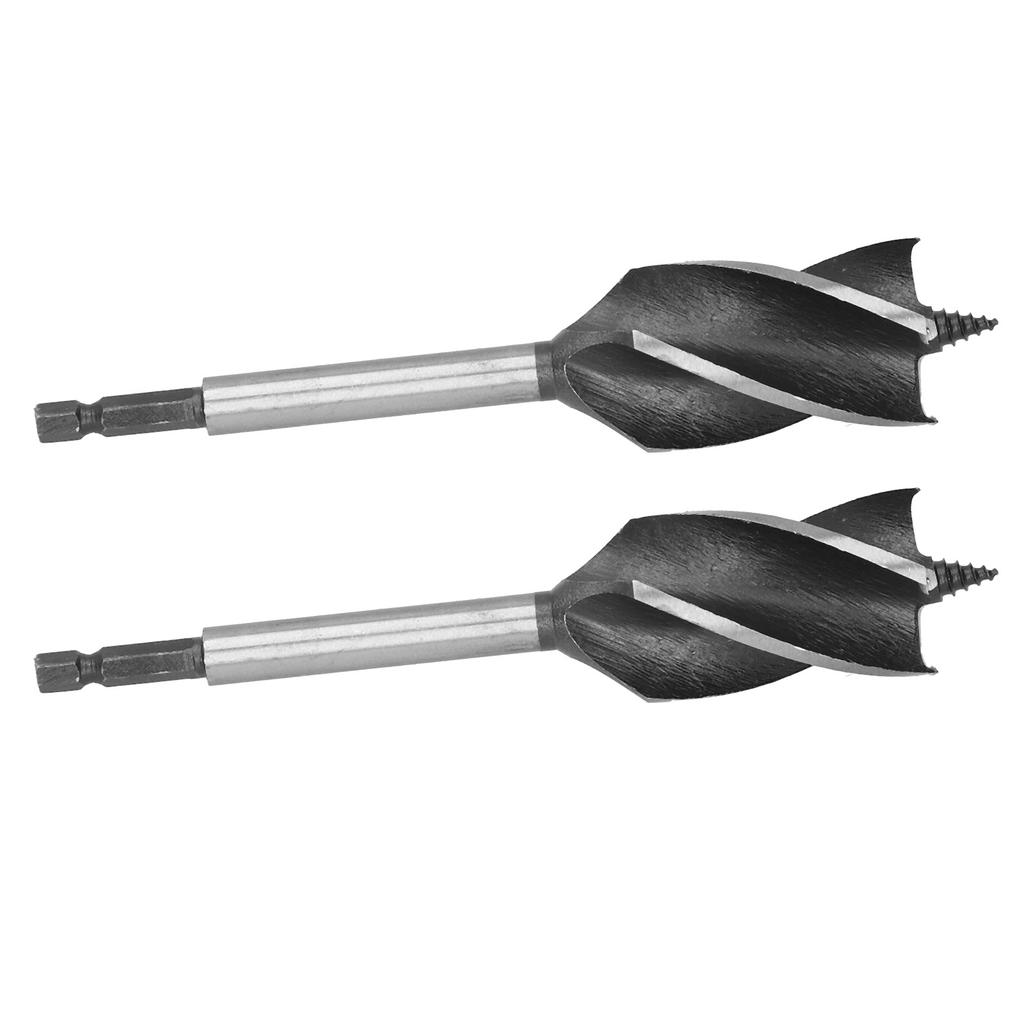 2Pcs Woodworking Drill Bit Metal Hole Saw Auger Bit 4‑Fulte 4‑Slot Hex Shank Cutter Tool 32mm