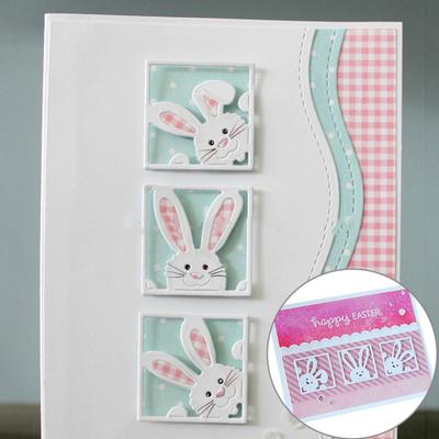 3Pcs Easter Rabbit Cutting Die DIY Scrapbooking Paper Cards Embossing Stencil