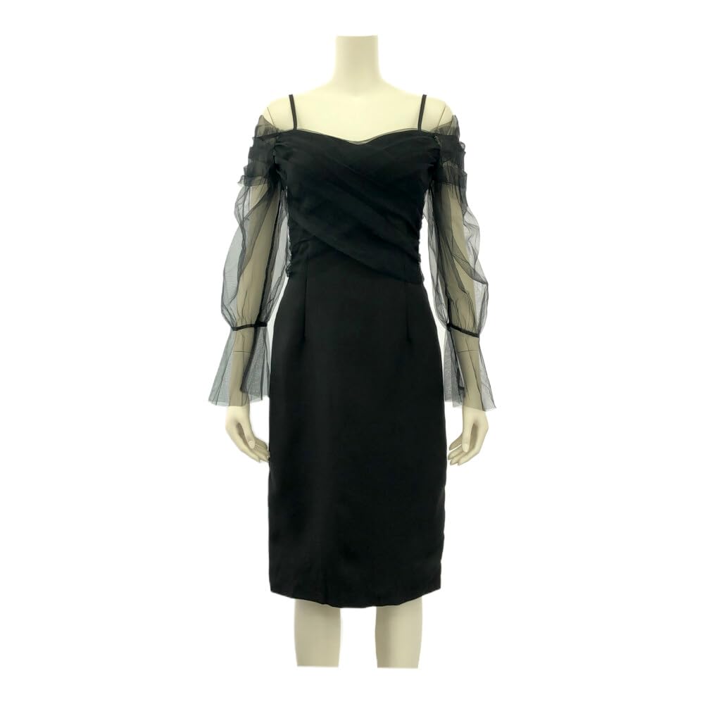 GRAXIA Midi Perfect for and Size XL Women's Off-the-Shoulder Dress, Hostesses, Clubs, Lounges, Knee-Length, Black,