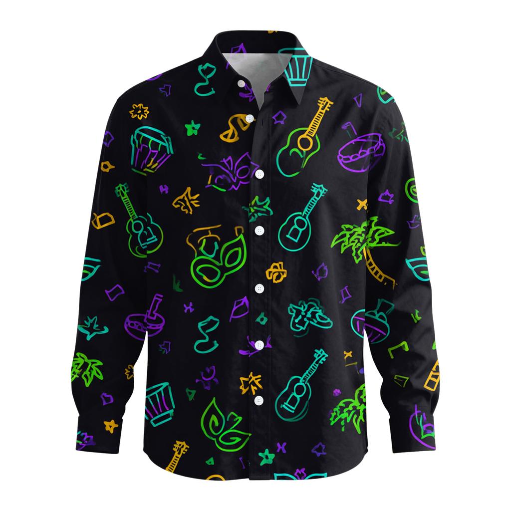 Men's Casual Button-Down Long-Sleeve Shirt