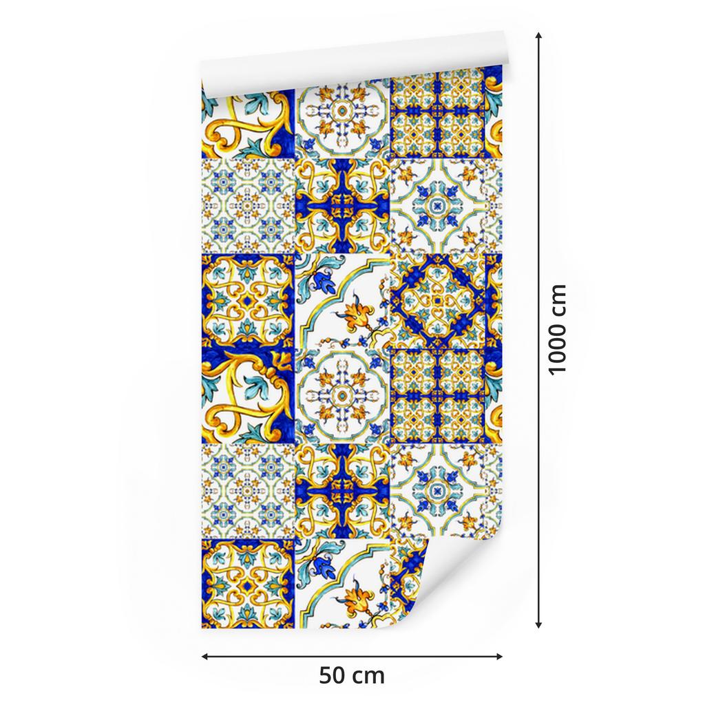 Wallpaper Oriental and colorful mosaic for living room and bedroom 50x1000