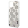 Etui Do iPhone 14 Plus Karl Lagerfeld Liquid Glitter Monogram Srebrne