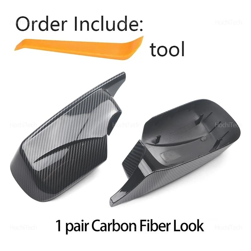 Replacement Car Side Door Rearview Side Mirror Cover Cap Parts Styling Carbon Look Black for BMW 3 Series E46 4 Doors 1998-2005