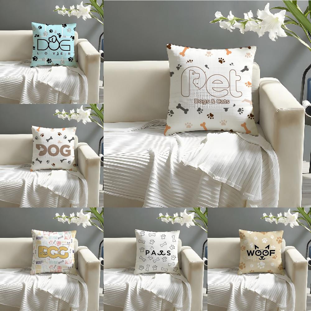 Animal Alphabet Pillow Case Cotton Linen Fabric Square Zipper Pillowcase Home Decorative Living Room