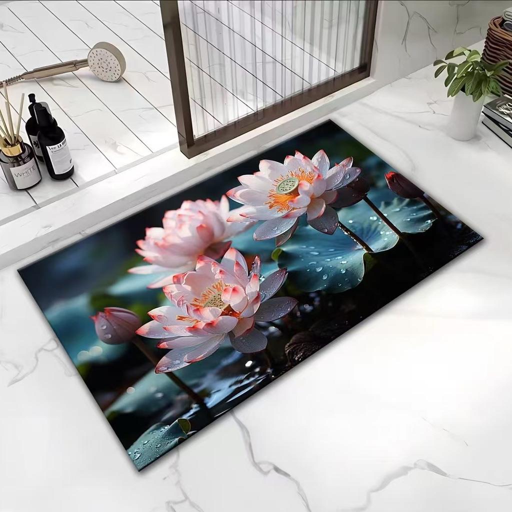 Pastoral 3d Visual Flower Flower Floor Mat Door Dirt-resistant Entrance Door Carpet Diatom Mud Entrance Bathroom Floor Mat