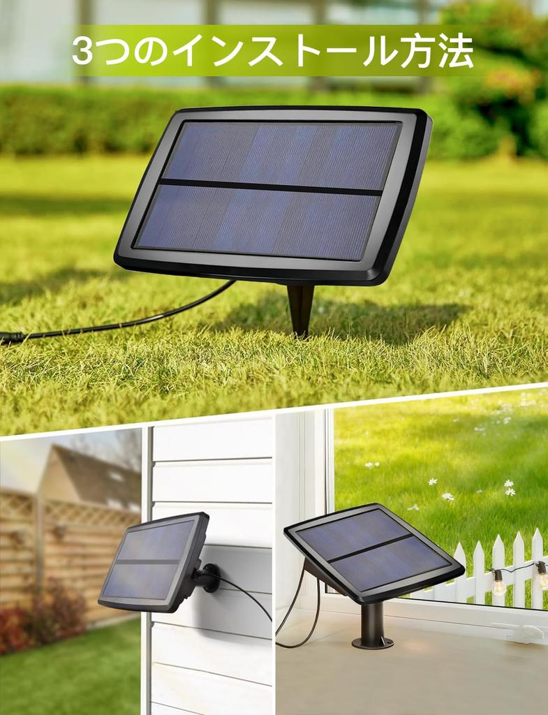 IKERY Solar LED String 2700K Warm 5V Low PC G40 E12 Ambient Christmas Garden Shopping Street Decorations Lights, 7.6M, White, Voltage, Material,