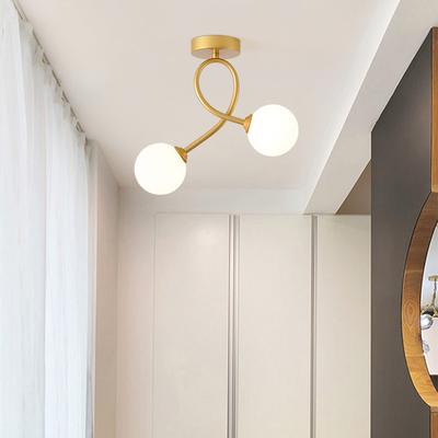 Modern Glass Ceiling Light Minimalist Black Gold Ceiling Lamp Indoor Lighting Hallway Aisle Balcony Entryway Cloakroom Fixtures