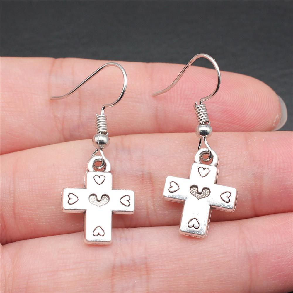 Casual Handmade Cross Amulet Drop Earrings Thoughtful Friendship Gift for Office Wear