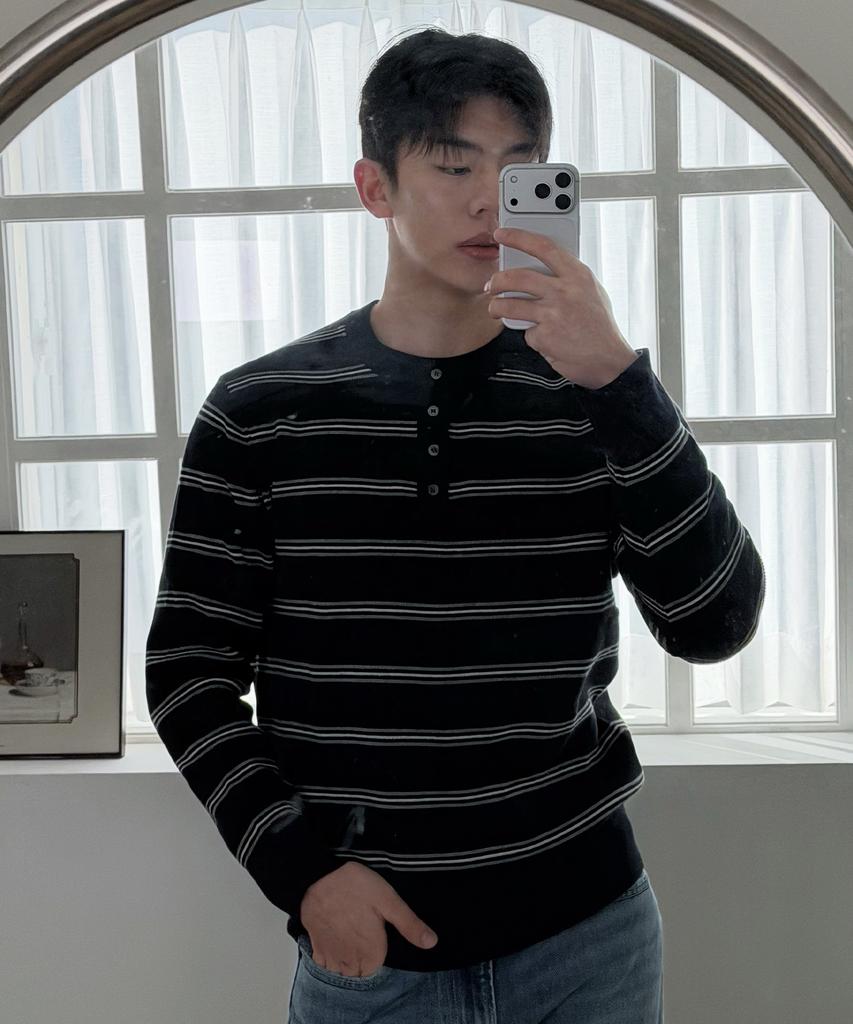 MINDBRIDGE [On] Hazzi Knit Henley Neck Semi-Oversized Daily Knit - 4 Colors