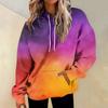 Daglig mote for kvinner Allsidige uformelle sweatshirts med rund hals Grafiske daglige langermet gradient patchwork-gensere med trykk