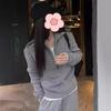 Women's Autumn Winter Half-Zip High Neck Sweater Stylish Gray Inner Wear Knit Top