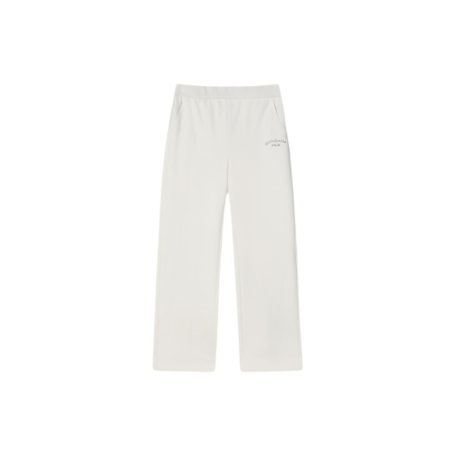 

FILA Embroidered Logo Print Casual Wide-Leg Knitted Sports Pants Women bottoms Jade-White F11W418607F-IV S