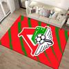 Red and Green Logo with Soccer Ball Non-slip rug suitable for living room and bedroom sofas.