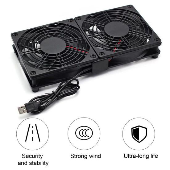 Router Chladicí ventilátor 5V USB Počítač Tablet Host Pouzdro Chladicí ventilátor Tichý Silný vítr Nárazuvzdorný Stabilní výstup Chladicí ventilátor Chladič