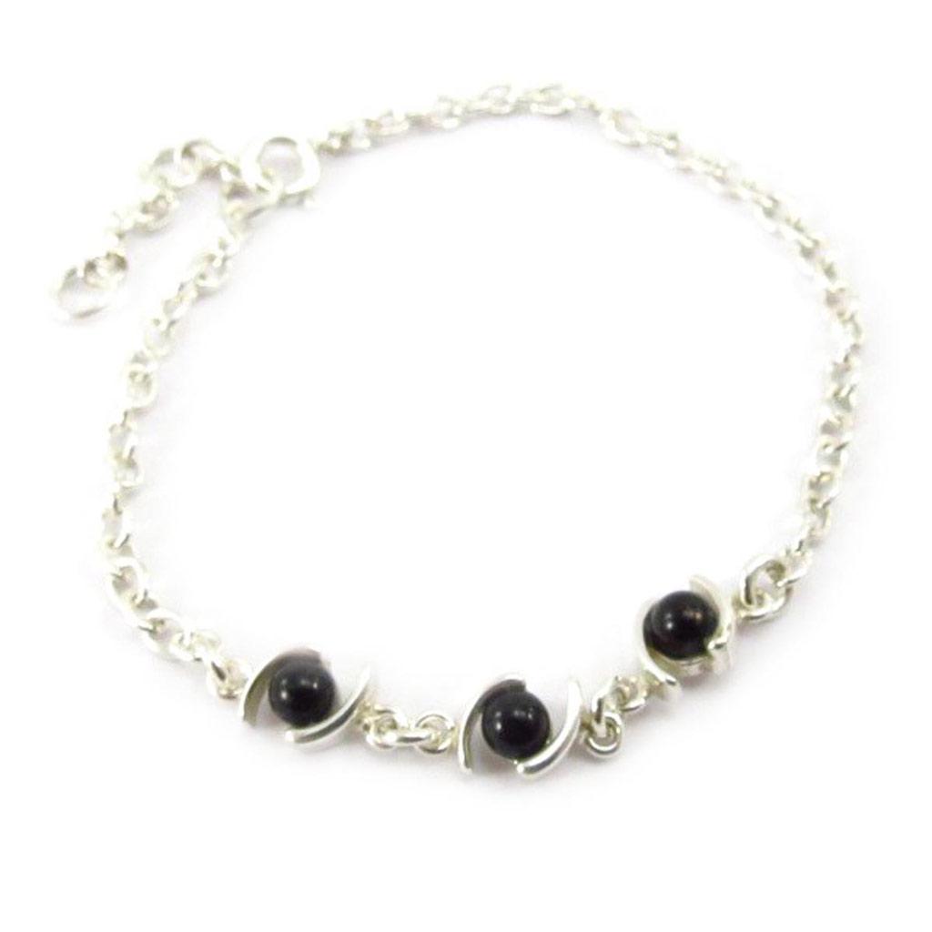 Les Trésors De Lily [J5709] - Silver Bracelet 'Jeet Black Goddess' Silver-black (rhodium-plated) - 6 Mm