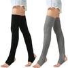 2 Paia Scaldamuscoli Lunghi Elasticizzati a Maglia con Staffa per Danza Balletto Calzettoni Alti sulla Coscia Calze Senza Piedi per Donna