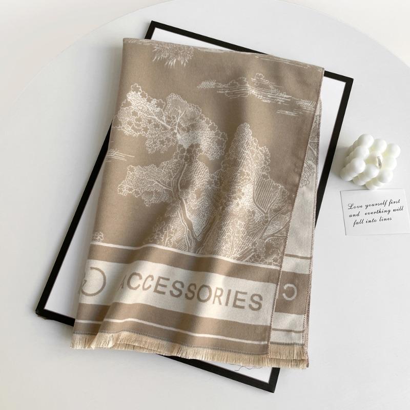 

Scarf Women s winter imitation cashmere scarf High-end sense versatile retro long shawl Warm dual-purpose scarf 65*185cm