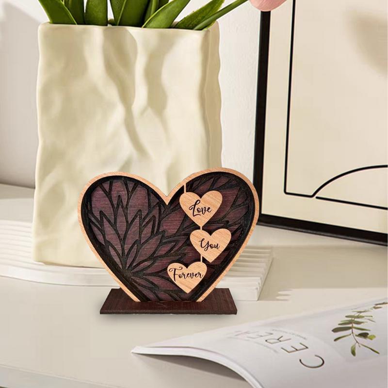 Valentinstag Herz Holzschild Holzherzförmige Tischdeko Romantische Valentinstagsdeko Herzförmige Deko Für