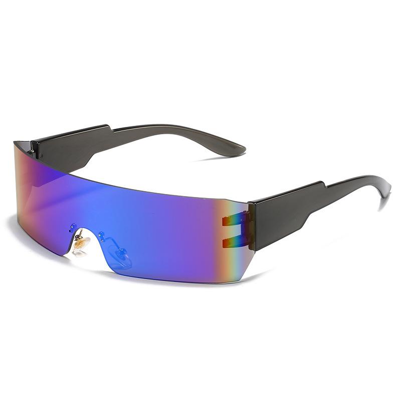 Frameless Sunglasses, Trendy Colorful Reflective Wrap Glasses, Sports Sunglasses For Women