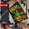2D Flat, 2D Flat,Trick or Treat On Halloween_ Pumpkin Garden Flag_3 (1)- Outdoor Garden Flag Double-sided Home Decoration Courtyard Decoration Outdoor