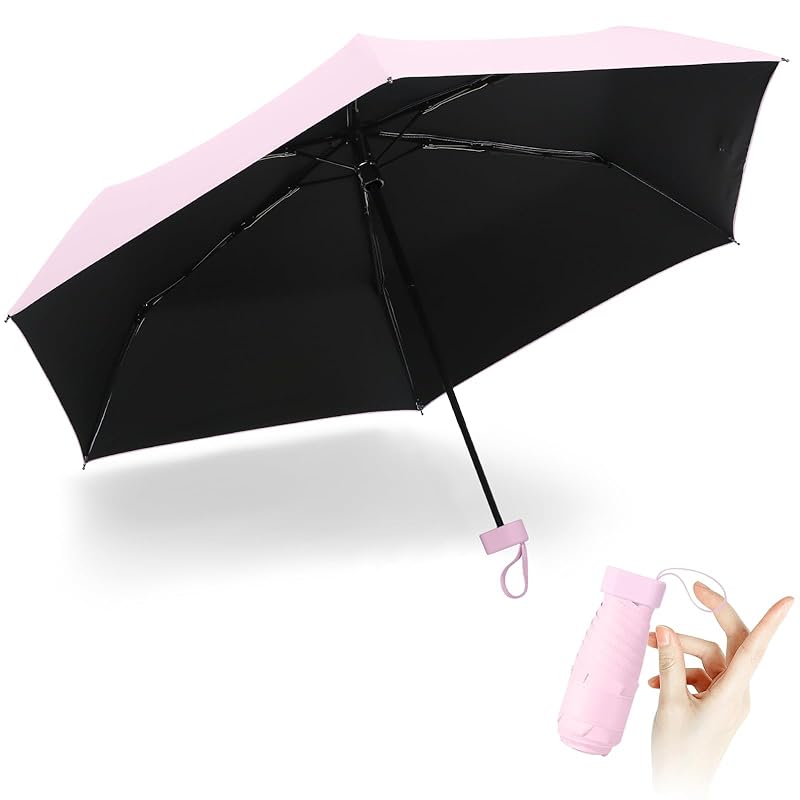 

parasol folding umbrella [240g lighter, UPF50+ certified, 6-bone glass fiber reinforced] folding umbrella compact lightweight small UV cut 100