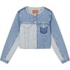 Levis Color Block Comfortable Casual Short Sleeve Round Neck Denim Jacket Women Jackets 0052H-0000