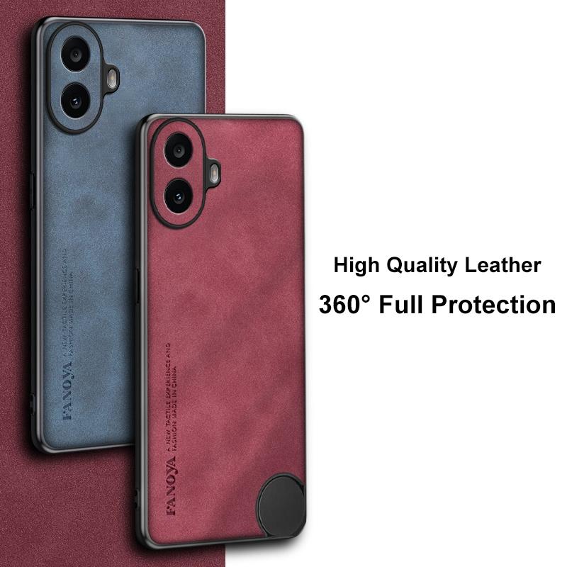 For CMF Phone 1 Case Luxury PU Leather Phone Case For Nothing CMF Phone 1 Back Cover Matte Silicone Shockproof Full Protection