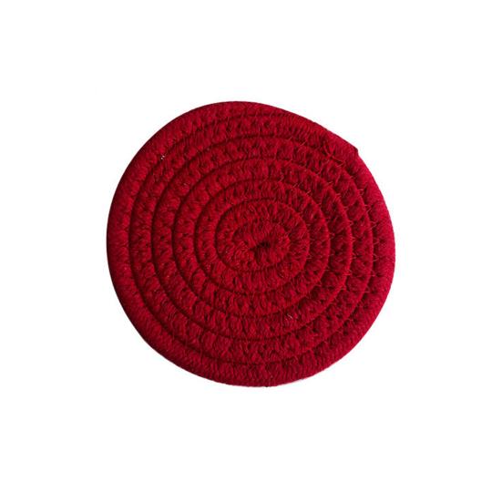 Cotton Rope Coaster, Color Block Heat Insulation Mat for Table, Thickened Potholder for Hot Dishes, Farmhouse Cup Mat