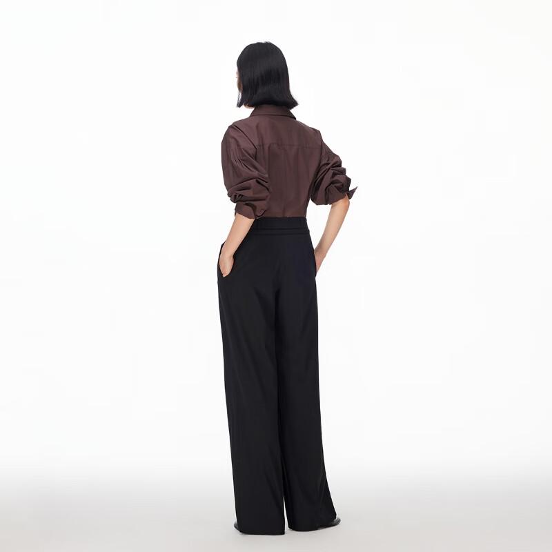 VEROMODA Women's Bowknot Pleated Wide-Leg Pants with Detachable Belt